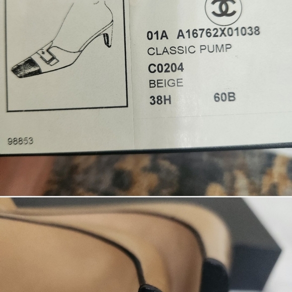 CHANEL beige and black low heel mules/kitten heel  VINTAGE - Picture 7 of 8